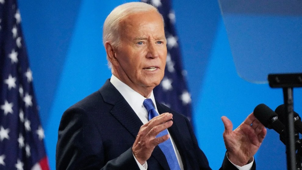 President Joe Biden holds news conference at the 2024 NATO Summit on July 11, 2024 in Washington, DC.